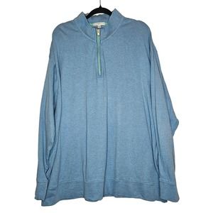 Peter Millar 3XL Light Blue Quarter Zip Cotton Pullover